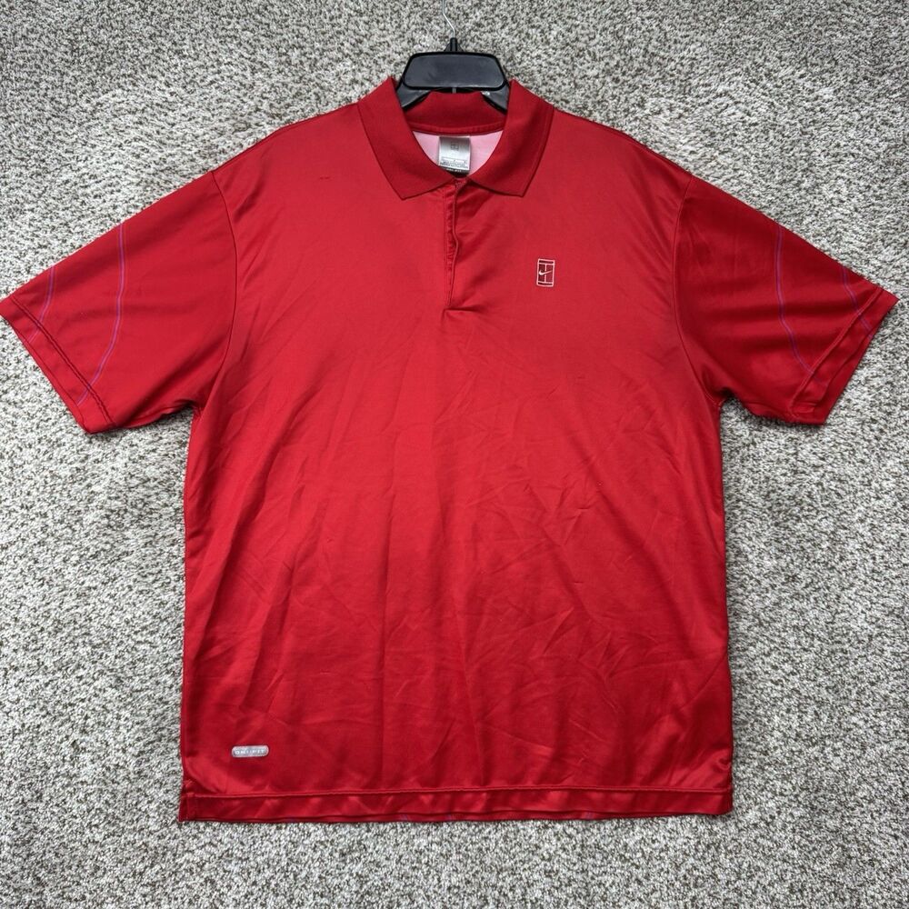 VTG Nike Polo Shirt Men Large Court Roger Federer RF 2001 Australian Open Tennis